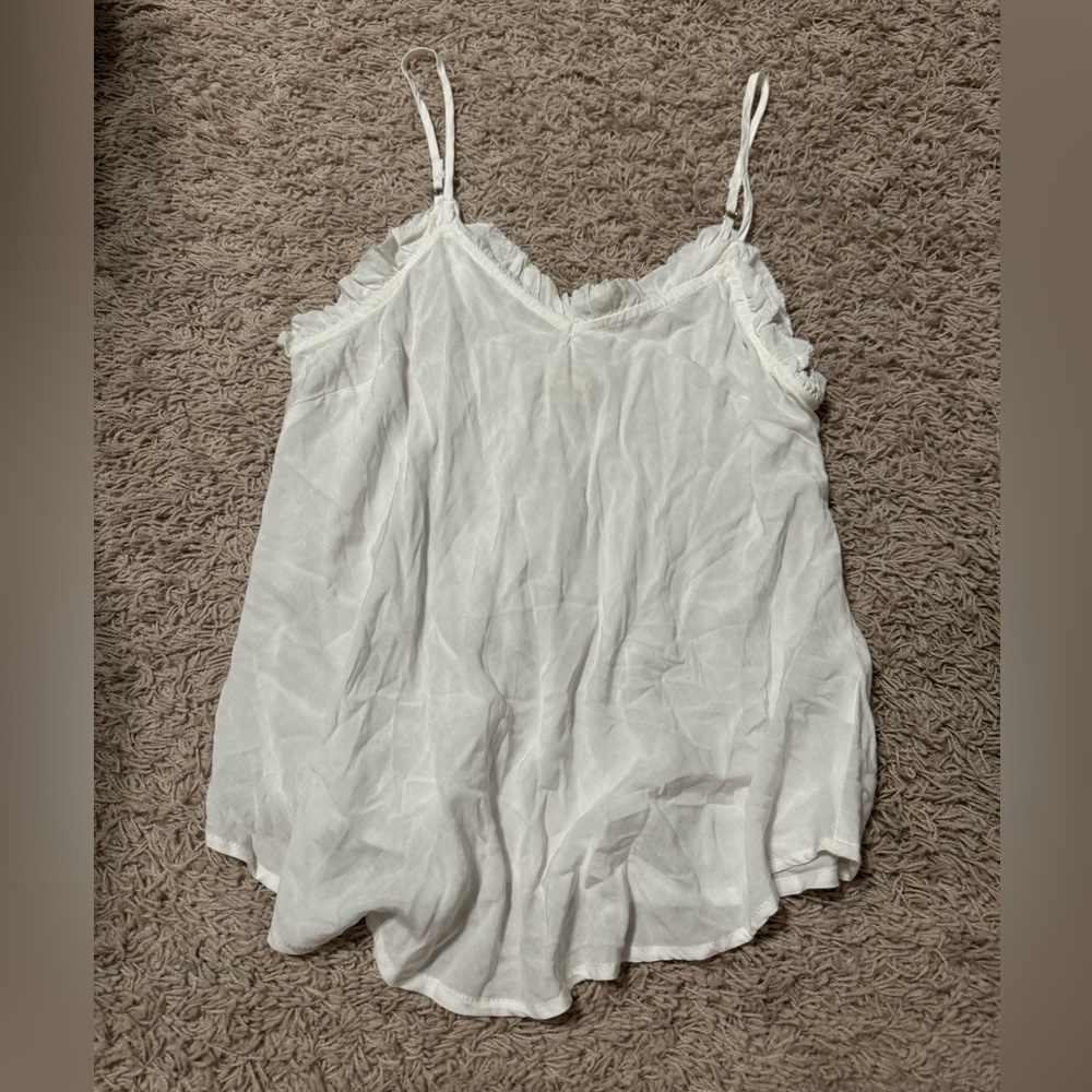 Altard state white ruffle tank top